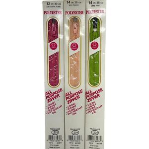 Coats & Clark All Purpose Zippers - Set of 3